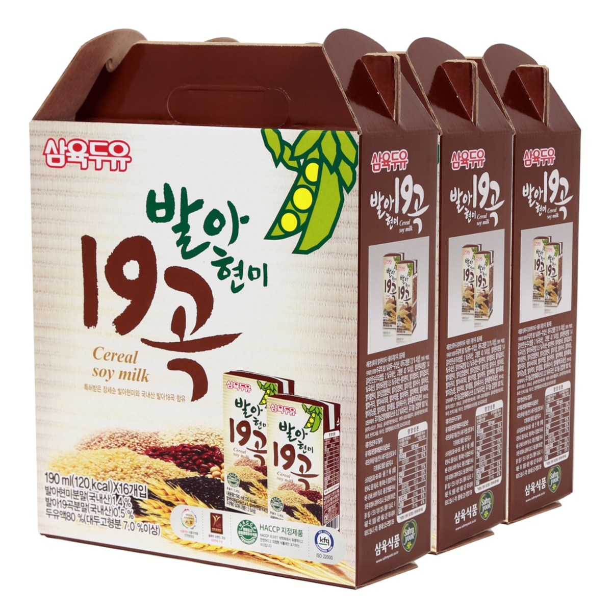 삼육두유 발아현미 19곡 두유 190ml x 16 x 3 박스