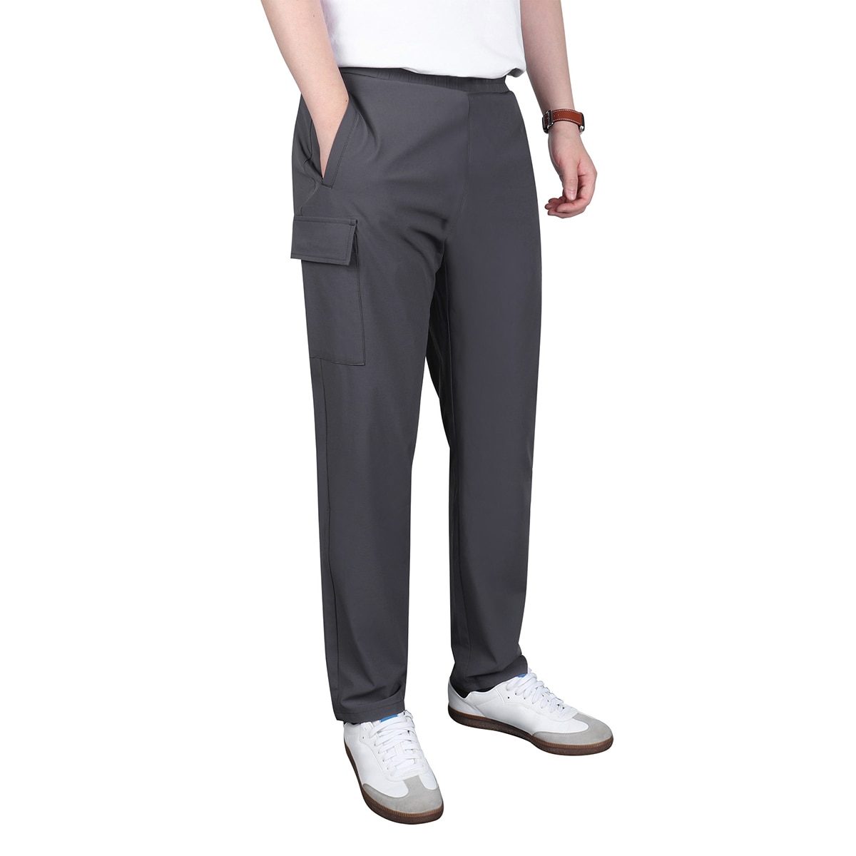 케네스콜 남성 나일론 스판 바지 - 차콜, 34