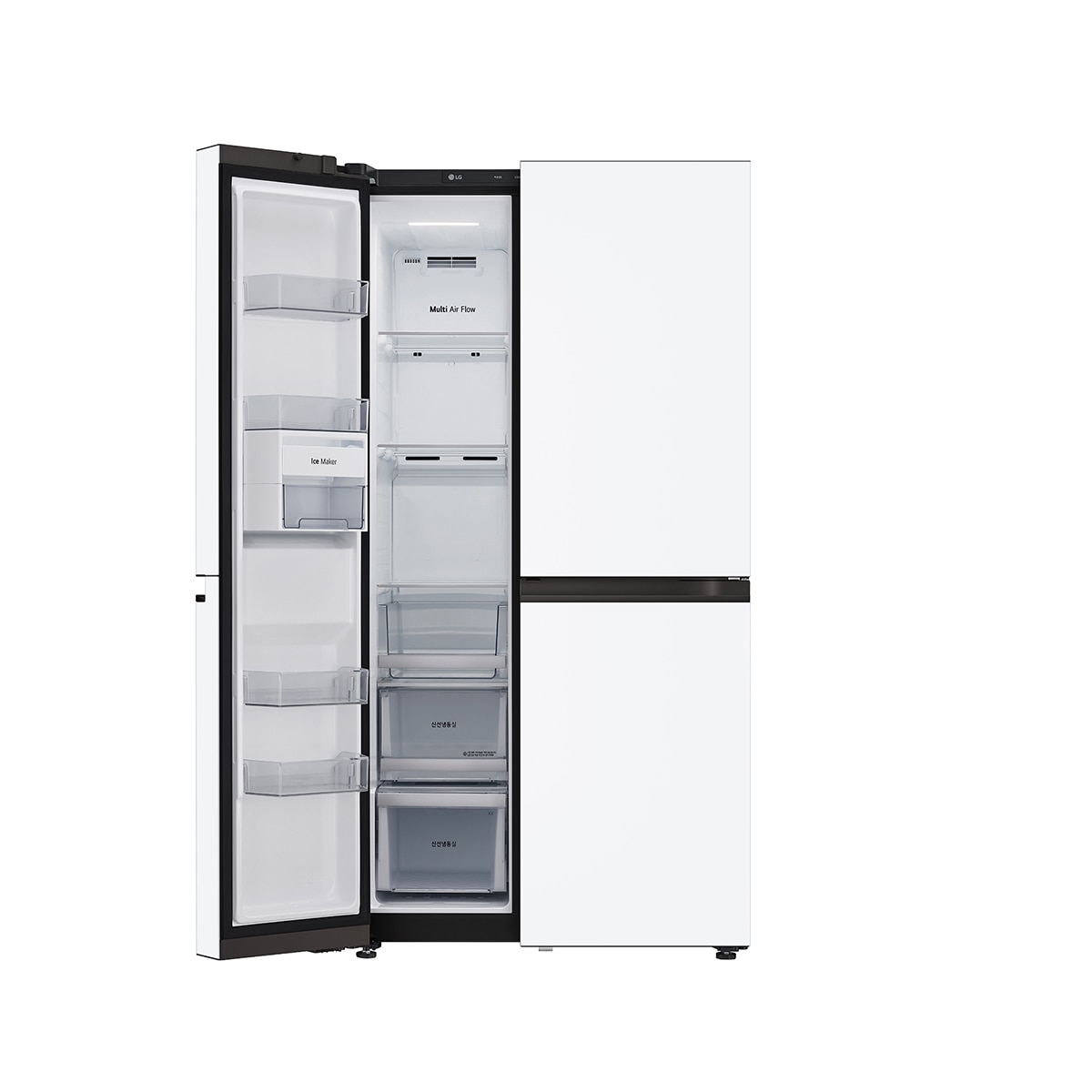 엘지 오브제 AI 매직스페이스 양문형 832L, 메탈 에센스 화이트