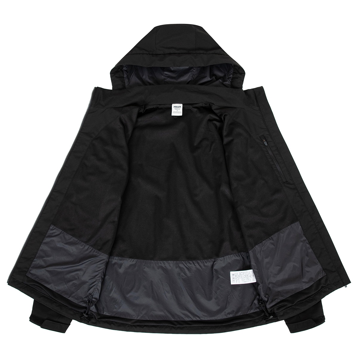 밀레 남성 2레이어 방풍 재킷 - 블랙