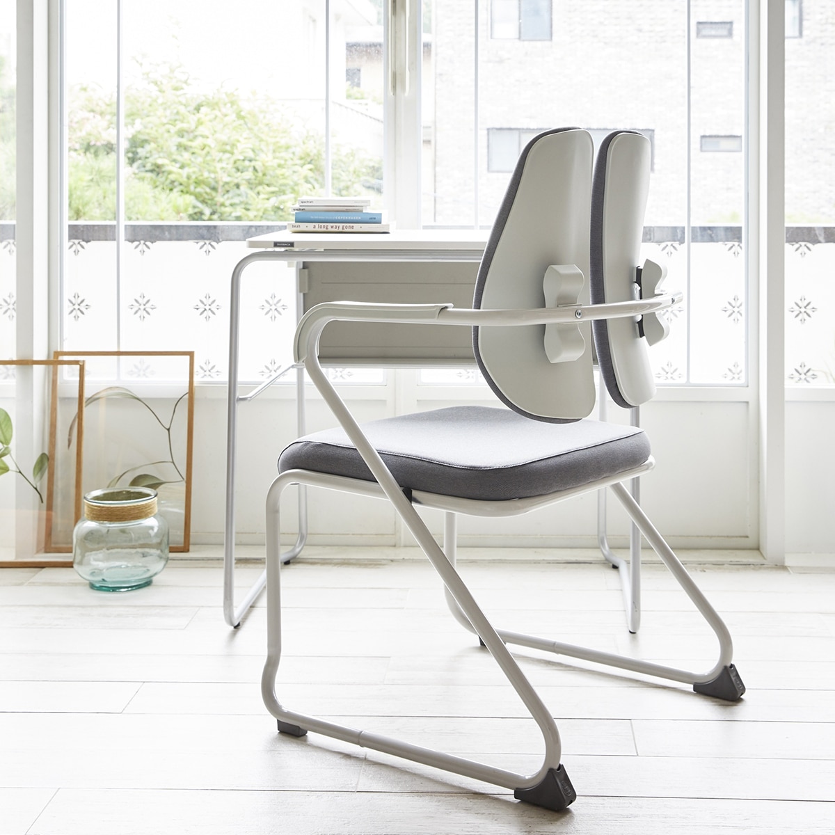 듀오백 팔걸이 학생 의자