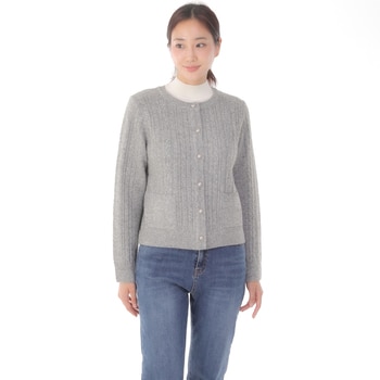 베네뜨 여성 울혼방 케이블 가디건