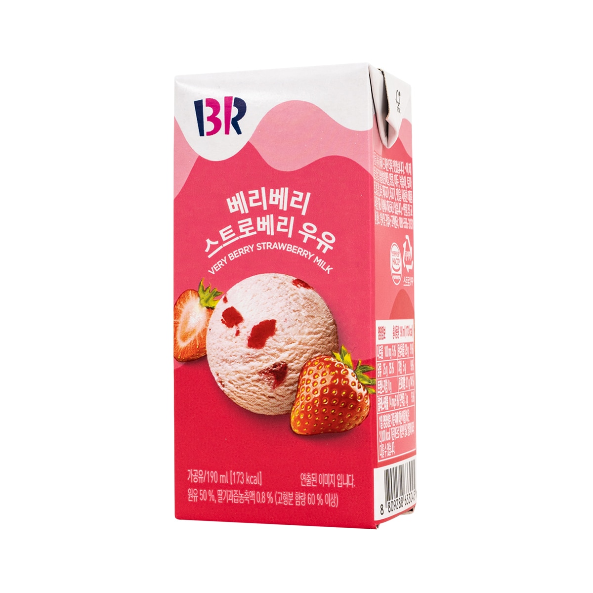 배스킨라빈스 베리베리 스트로베리 우유190ml x 24