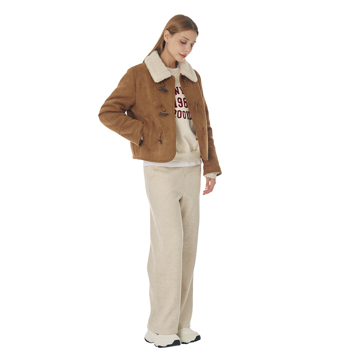 SOUP 여성 인조 스웨이드 무스탕 재킷 SOUP 여성 인조 스웨이드 무스탕 재킷