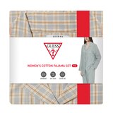 게스 여성 코튼 파자마 세트 - 옐로우 체크, M 게스 여성 코튼 파자마 세트 - 옐로우 체크, M