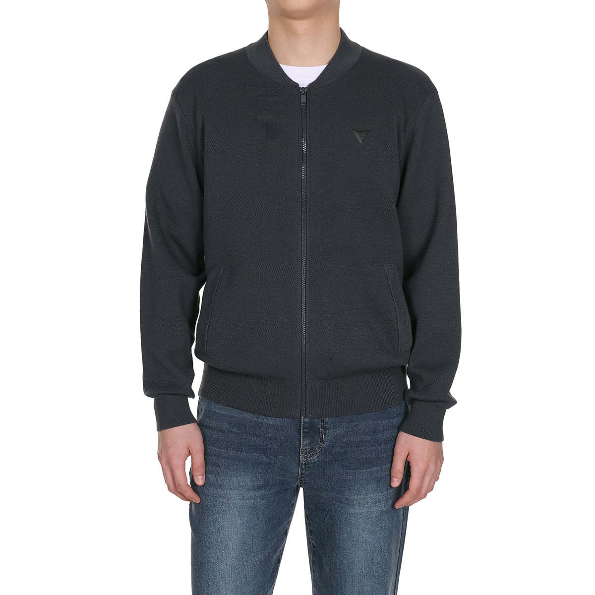 게스 남성 니트 집업