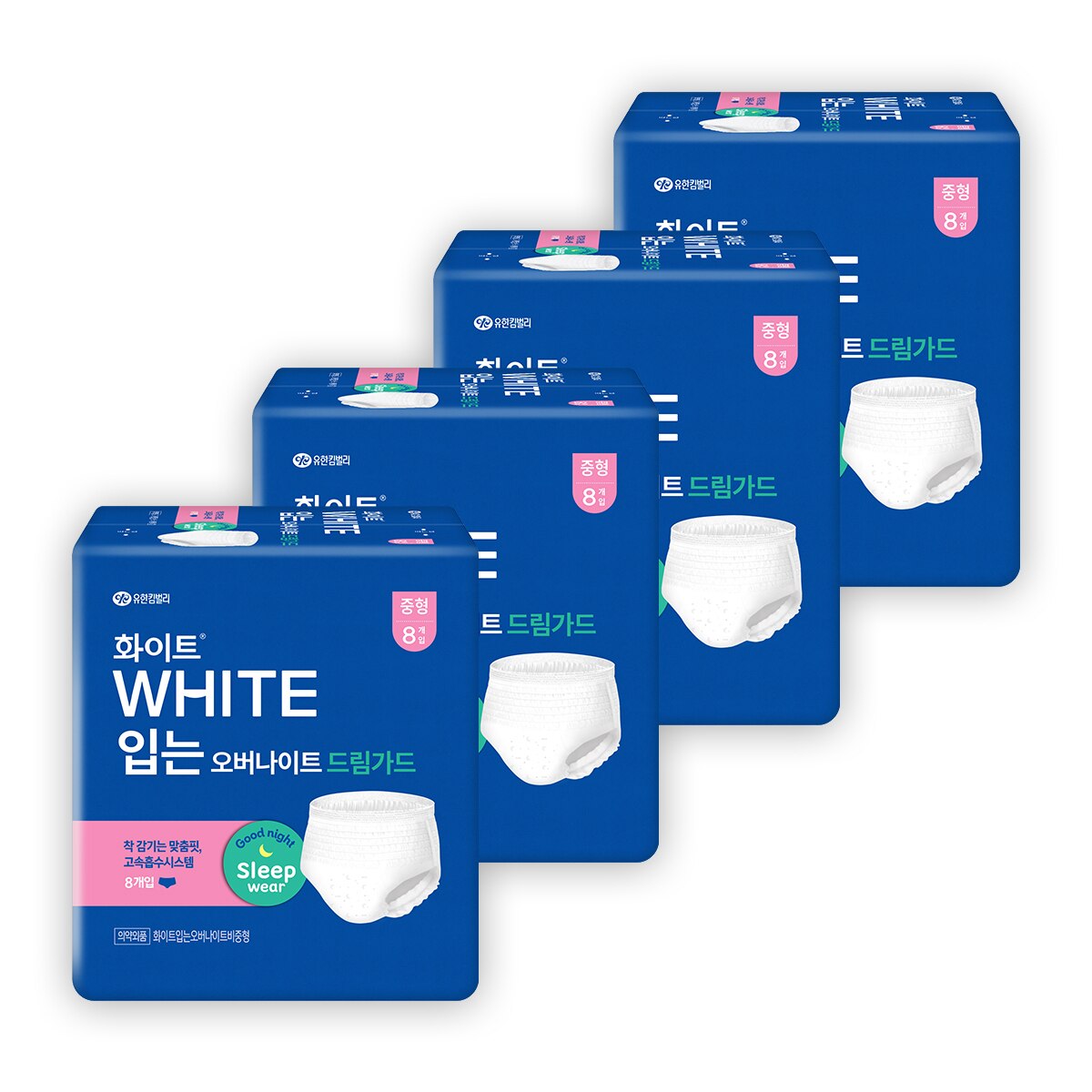 화이트 입는 오버나이트 드림가드 중/대형 8P x 4 - 중형