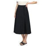 레니본 여성 플레어 스커트 - 블랙