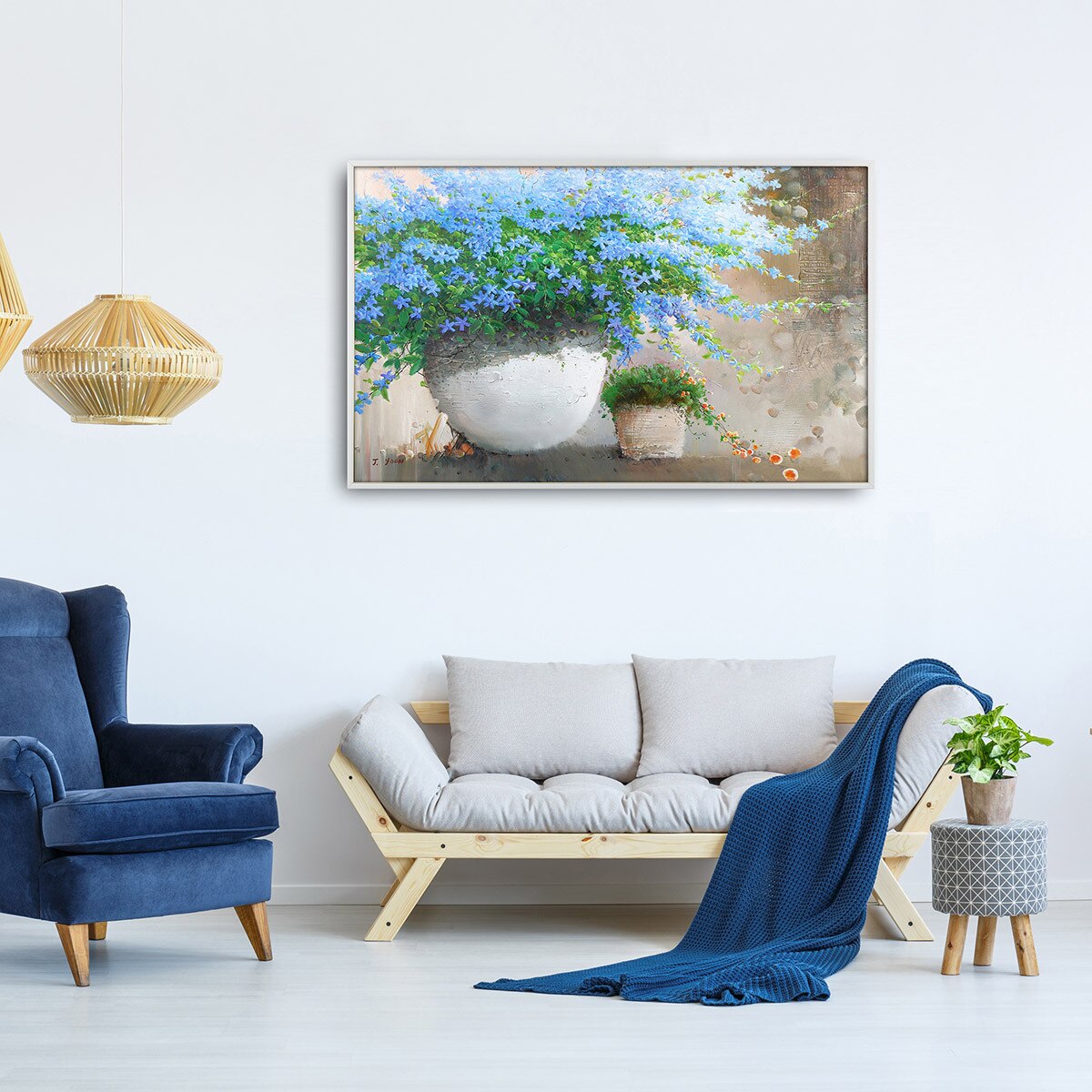 지클레 그림 액자 91x61cm - 캄파놀라꽃