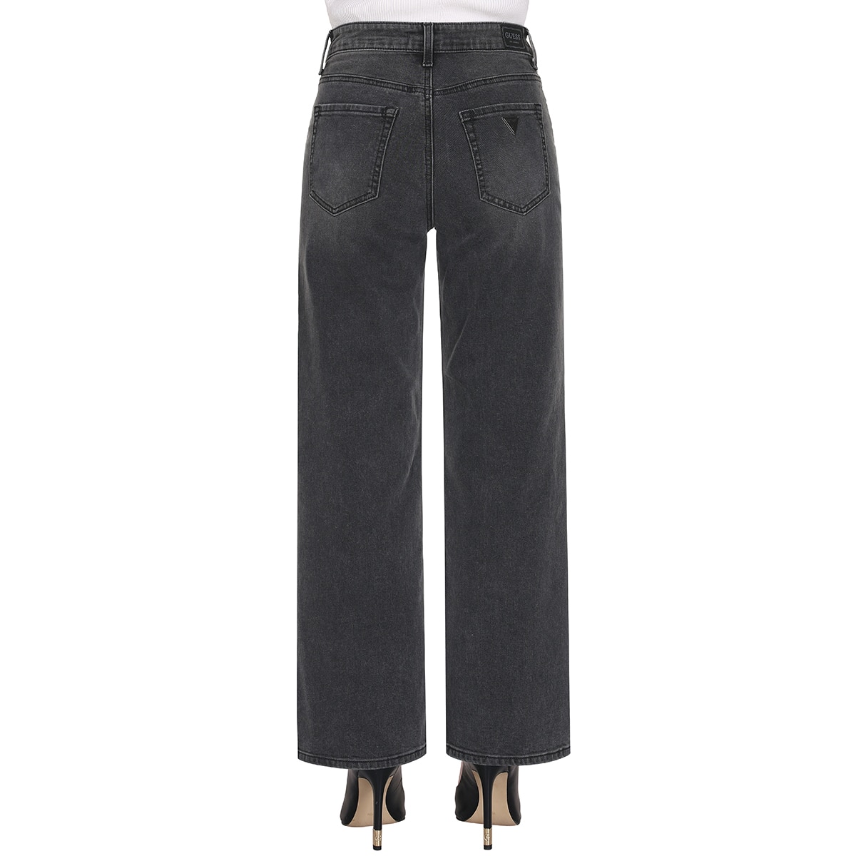 게스 여성 와이드핏 청바지 - 그레이