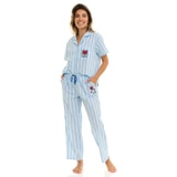 키스 해링 여성 코튼 파자마 세트 - 블루, L