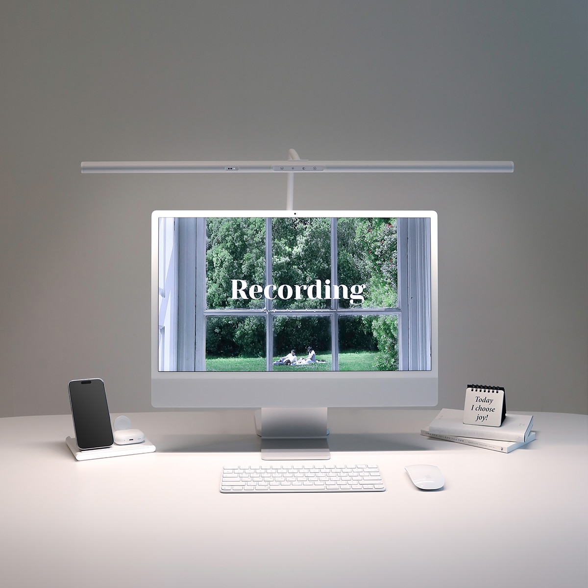 무아스 와이드 LED모션감지 스탠드(+베이스&클램프)