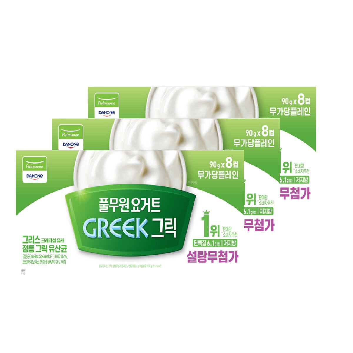 풀무원 다논 그릭요거트 무가당 플레인 90g x 24