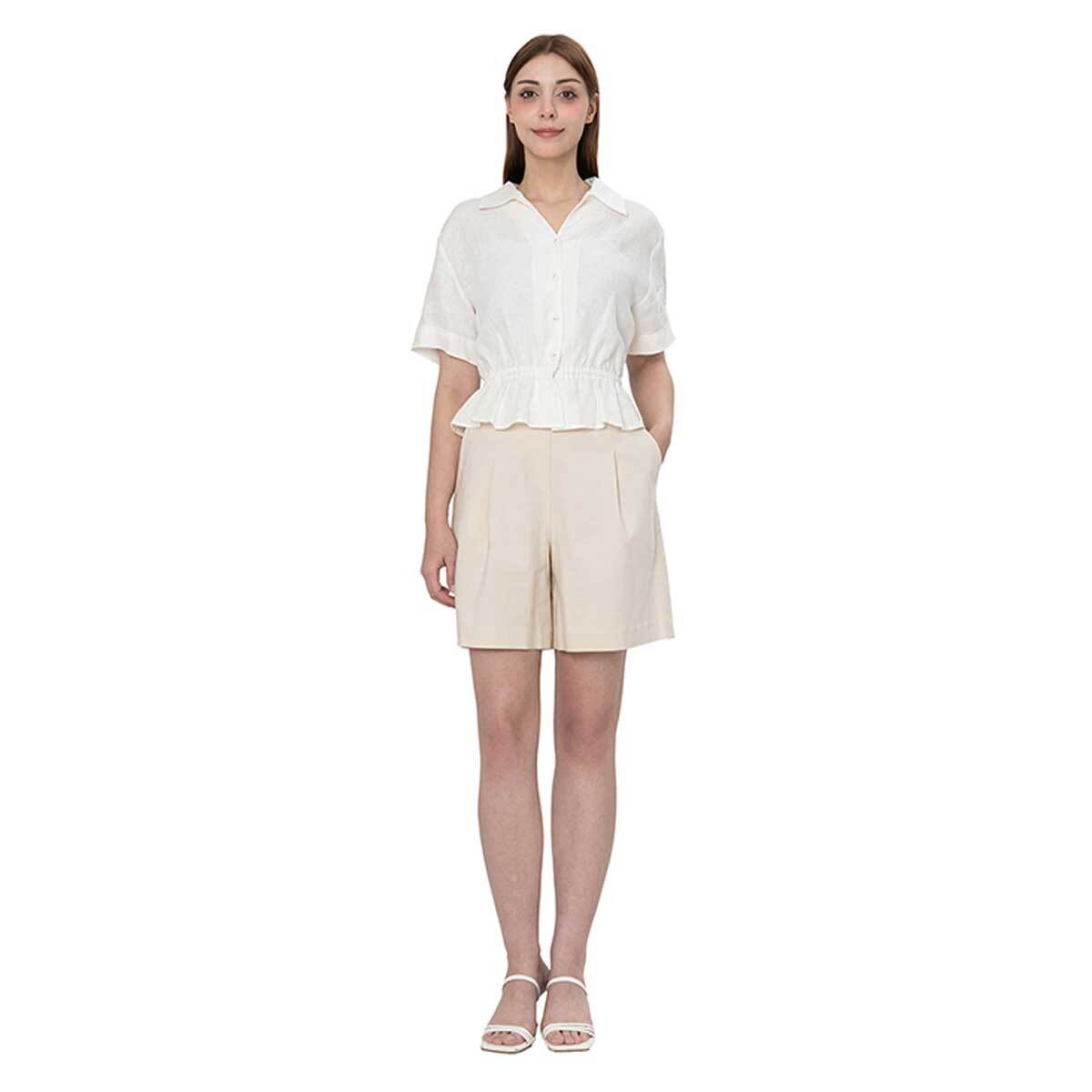 비지트 인 뉴욕 여성 반바지 - 라이트 베이지, XL