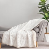 Berkshire 양면 쿨링 담요 152x178cm - 베이지스트라이프화이트