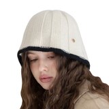 안드레아바나 여성 울 니트 모자 - 아이보리