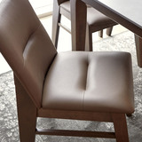 리비니아 BENZ 포세린 세라믹 6인 식탁세트 - 월넛(의자) + 그레이(세라믹 상판),
