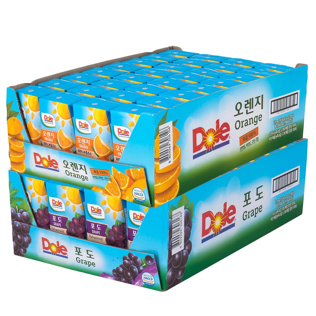 Dole 오렌지주스120ml x 32 + 포도 주스 120ml x 32