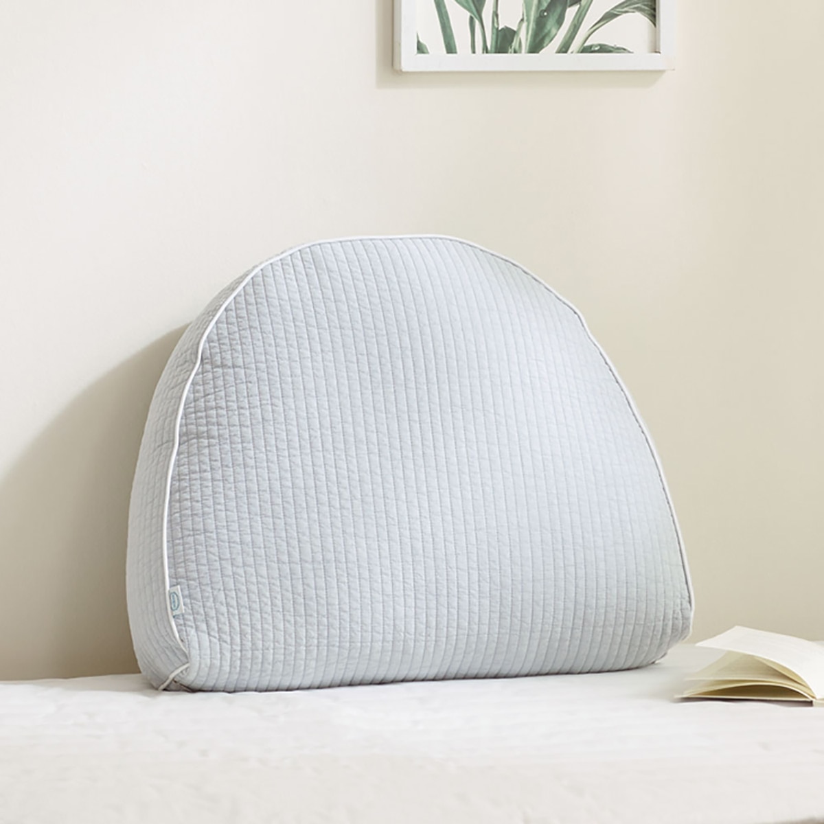 루마인 홈 피그먼트 순면 반달 쿠션 - 그레이