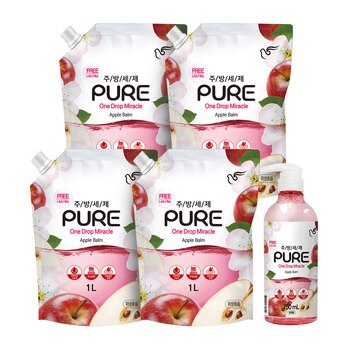 피죤 퓨어 주방세제 750ml + 1000ml x 4pk