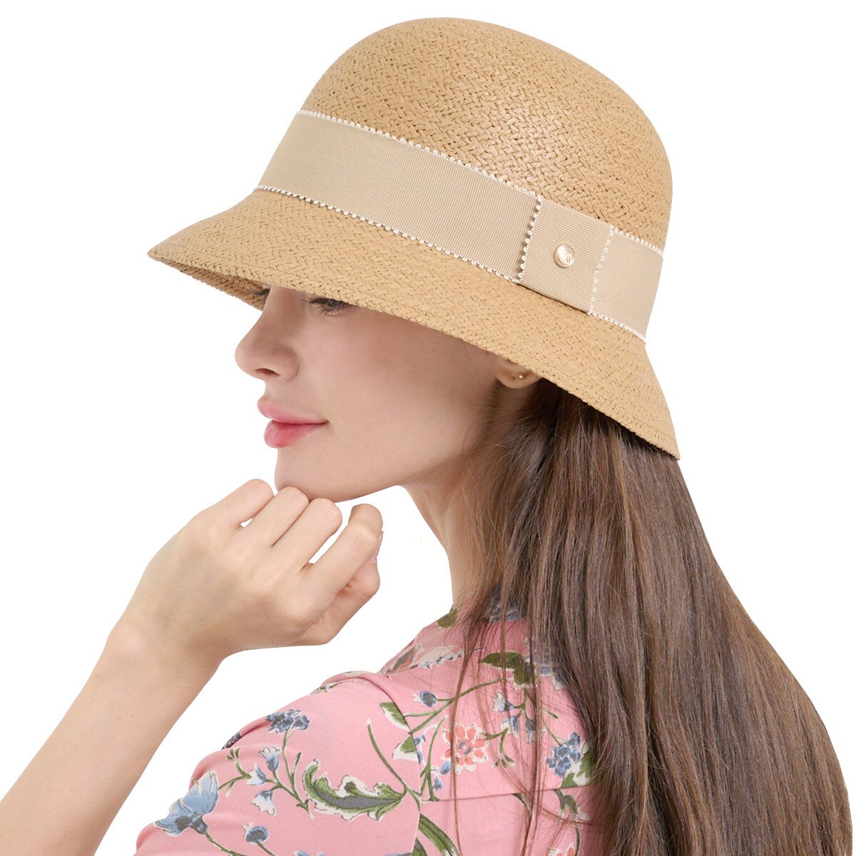 안드레아바나 여성 클로슈 햇 - 베이지