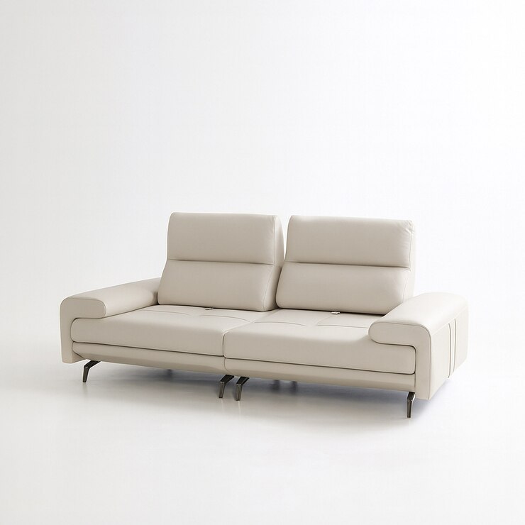 UND 에디션 NA16 통가죽 스윙 소파 3인 - 크림