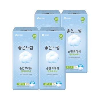 좋은느낌 좋은 순면 라이너 75개 x 4팩 - 일반