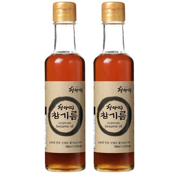 청아띠 국내산 참기름180ml x 2