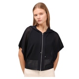 솔레지아 여성 크로셰 니트 후드 집업 케이프