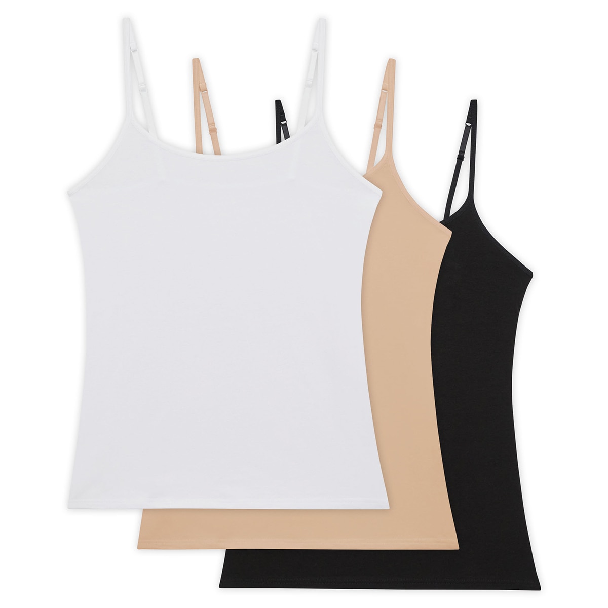 게스 여성 모달 캐미솔 3매 - 블랙/베이지/화이트, L