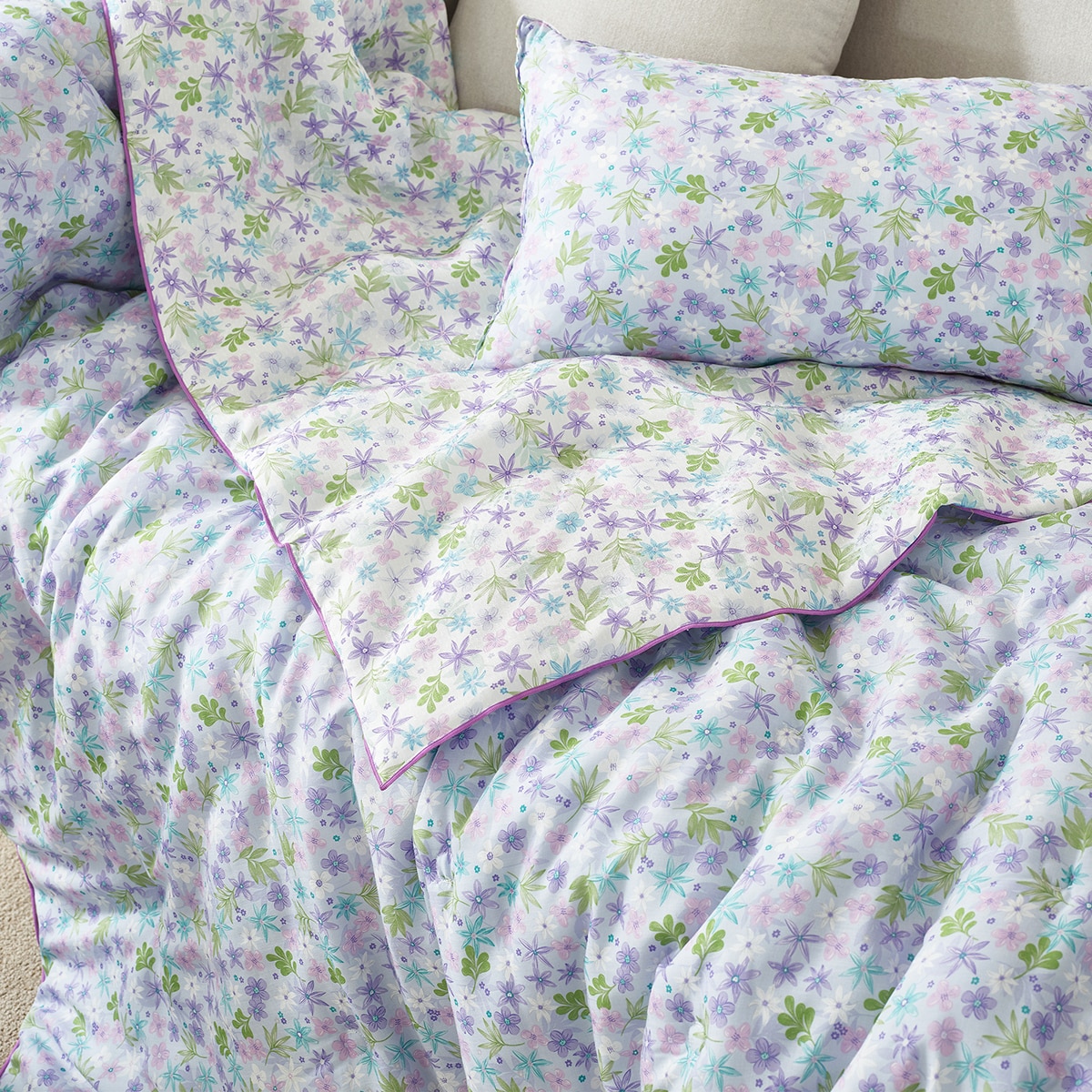 에이프릴앳홈 모달 인견 사계절 담요 120x150cm - 퍼플