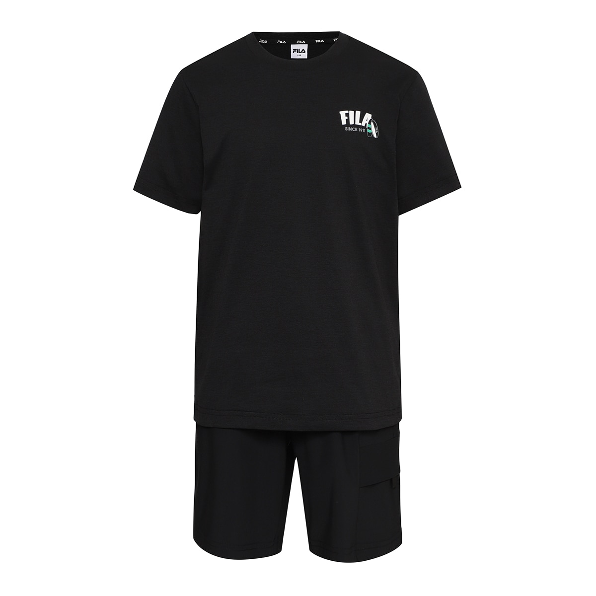 휠라 키즈 상하의 2PC 세트 - 블랙/블랙 휠라 키즈 상하의 2PC 세트 - 블랙/블랙
