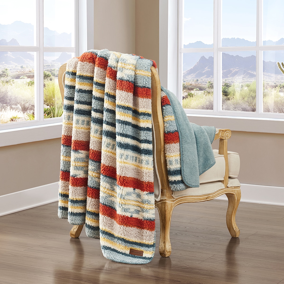 Pendleton 셔파 담요 127x177cm - 살틸로스트라이프(아쿠아)