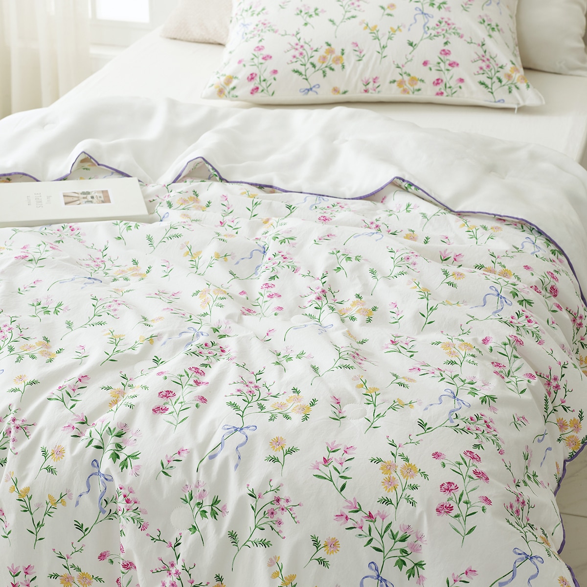 박홍근홈패션 인견/고밀도면 양면 이불 - 싱글, 바이올렛