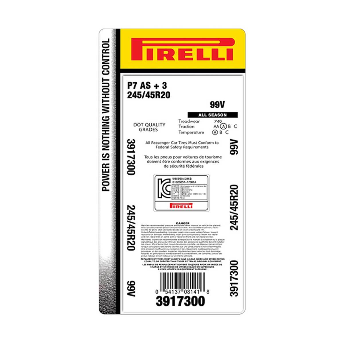 피렐리 P7 AS 플러스 245/45R20 99V