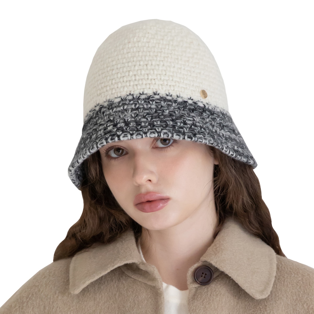 안드레아바나 여성 울 트위드 모자 - 아이보리 안드레아바나 여성 울 트위드 모자 - 아이보리