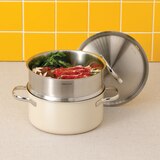 에델코첸 통 3중 냄비 20cm (찜기 포함) - 아이보리