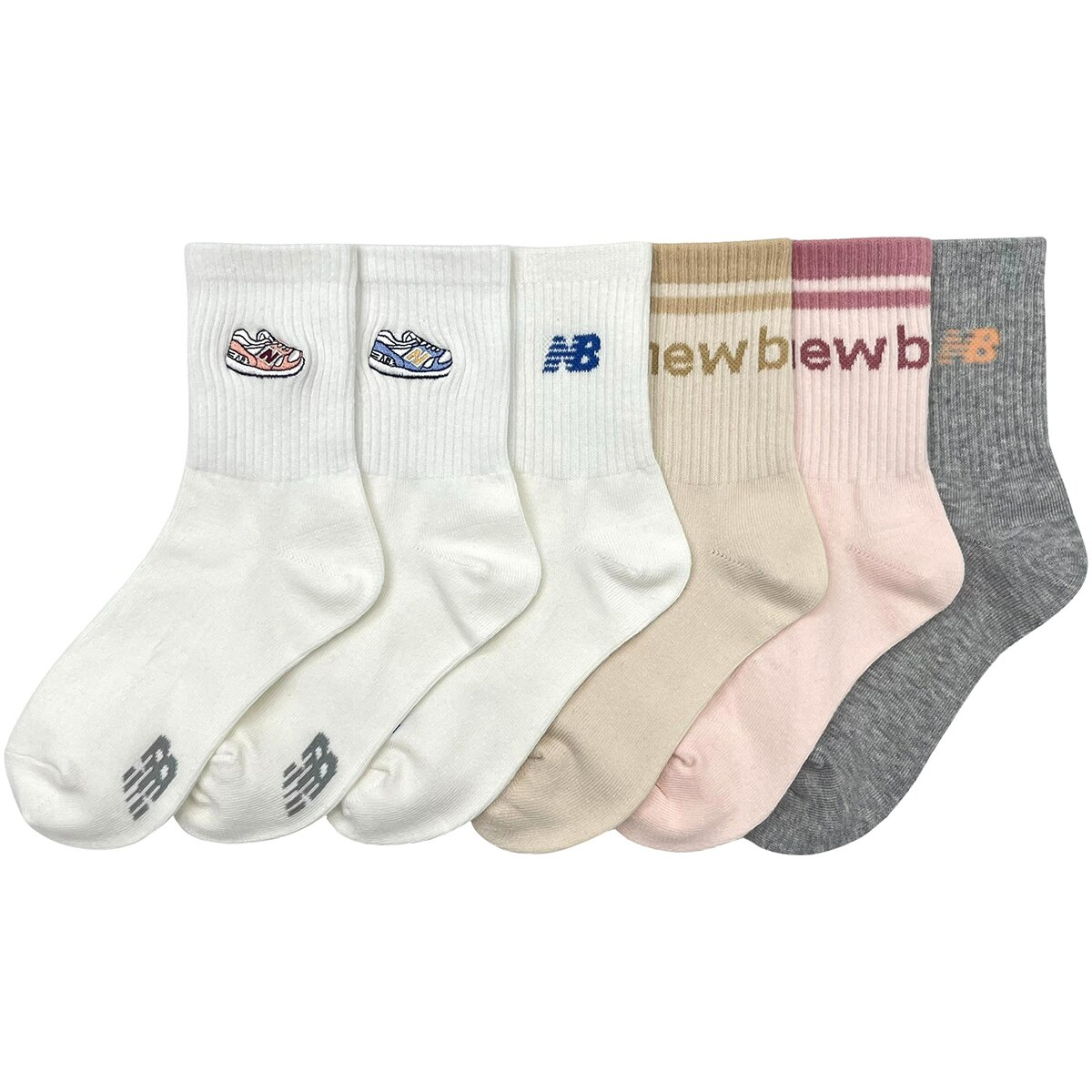 뉴발란스 여아동 양말 6족 - A팩, L(20~22cm)