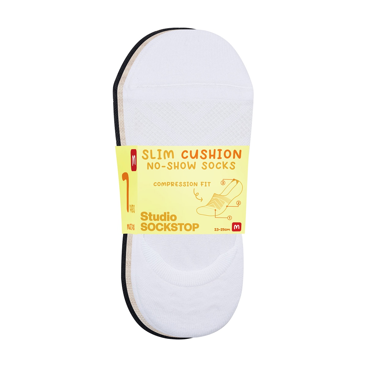 싹스탑 슬림 베이직 핏 덧신 양말7족 - 미디엄 멀티