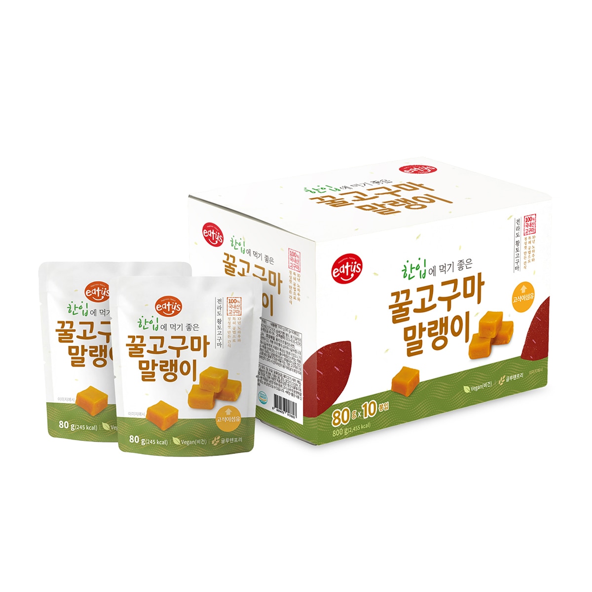 Eatus 한입 꿀고구마 말랭이 80g x 10