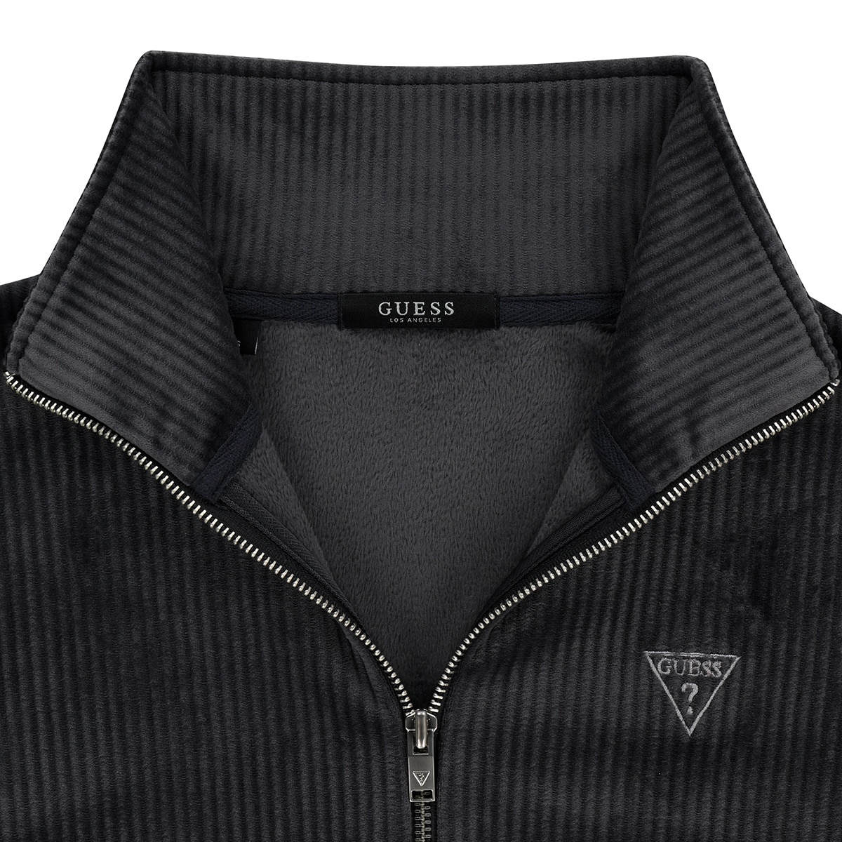 게스 여성 벨루어 코듀로이 집업 - 다크 그레이 게스 여성 벨루어 코듀로이 집업 - 다크 그레이