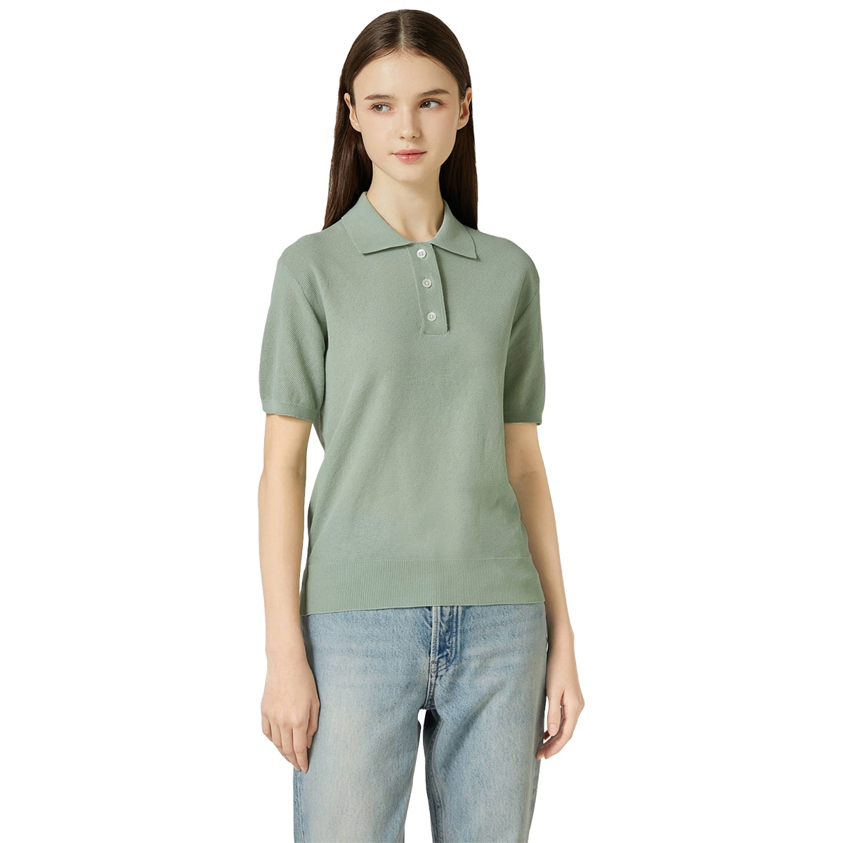 리디아 바인 여성 반소매 폴로 니트 - 민트, M