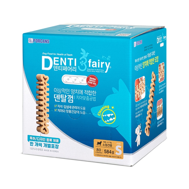 덴티 3 페어리 소형견용 애견껌 584g(7.3g x 80) 덴티 3 페어리 소형견용 애견껌 584g(7.3g x 80)