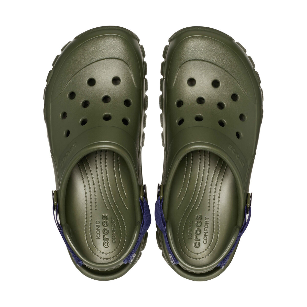 크록스 남성 오프로드 클로그 - 아미그린/네이비