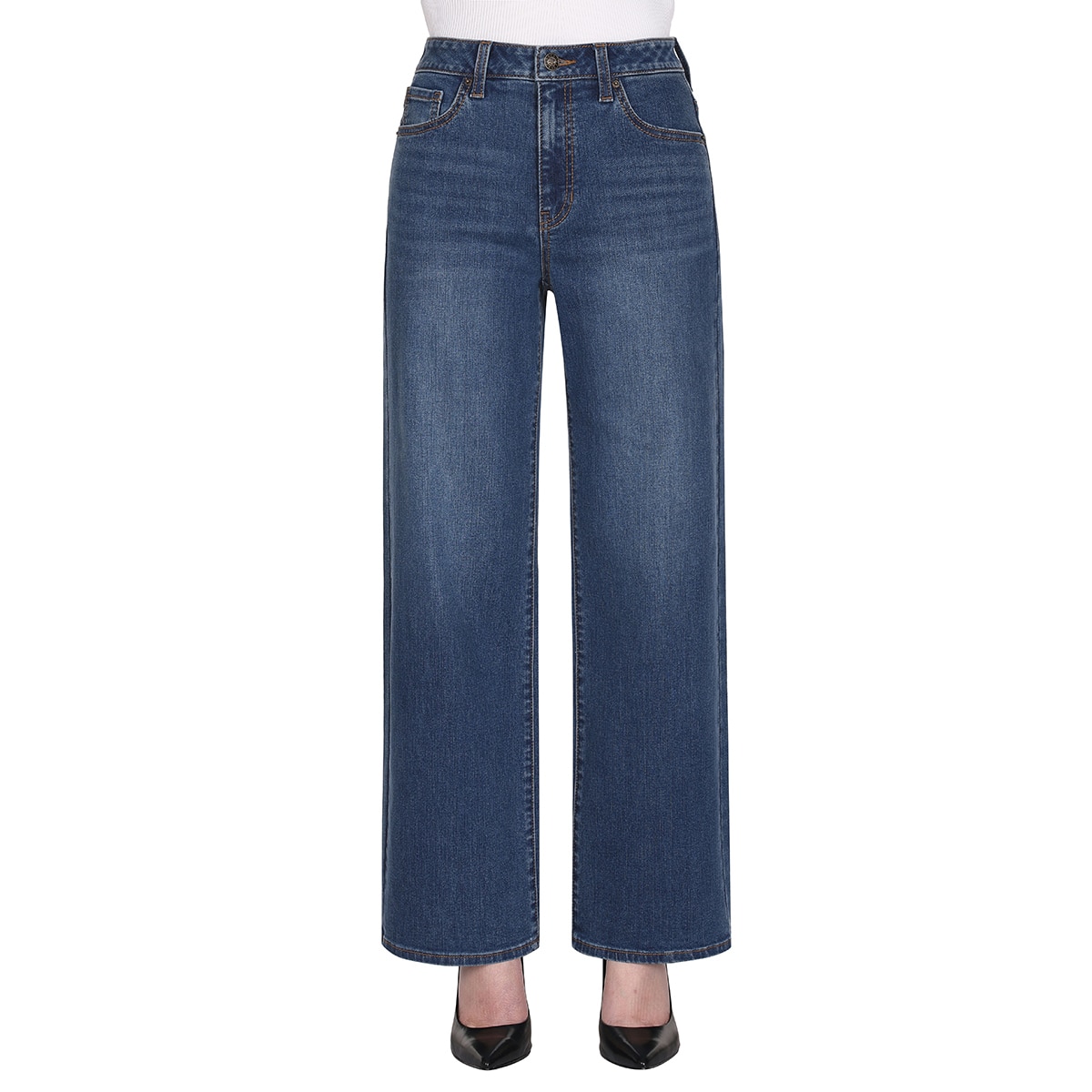 게스 여성 와이드핏 청바지 - 다크 블루