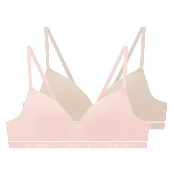 코데즈 컴바인 노와이어 브라 2매 - 핑크베이지/베이지, M(95)
