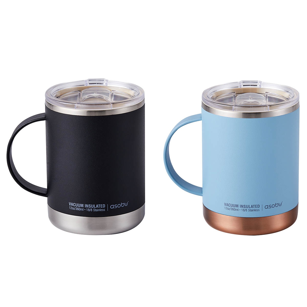 아소부 얼티미트 머그 360ML 2P - 블랙&블루