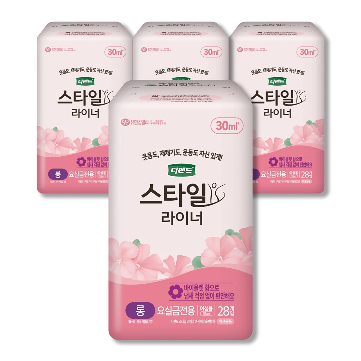 디펜드 스타일 라이너 바이올렛향 28개 x 4팩 - 롱
