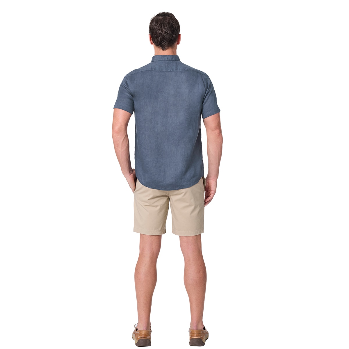 Tailor Vintage 남성 반소매 린넨 셔츠 - 네이비(사르가소 씨)