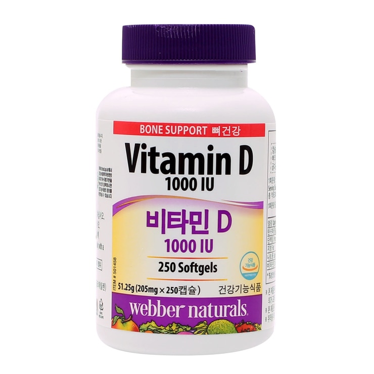 웨버 내추럴 비타민D 205mg x 250캡슐x 360개